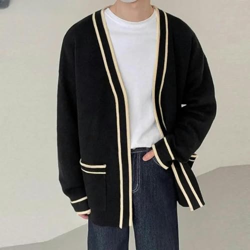 Cardigan Men's Cardigan Patchwork Open Needle Knitted Long Sleeve Casual Men's Sweater Fashion Autumn Men2