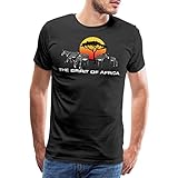 Spreadshirt Afrika Savanne Sonnenuntergang Männer Premium T-Shirt, XXL, Schwarz