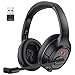 Headset günstig Kaufen-EKSA H6 Bluetooth Headset mit Mikrofon & USB Dongle [Bis zu 55 Stdn & 10 Meter Reichweite] Wireless PC Headset mit AI Noise Cancelling Mic, Over Ear Headset für Business/Büro/Home Office/Teams/Zoom