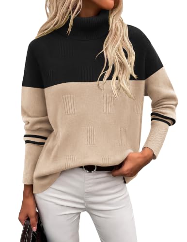 Ekouaer Women's Turtleneck Sweater Long Sleeve 2026 Fall Winter Knitted