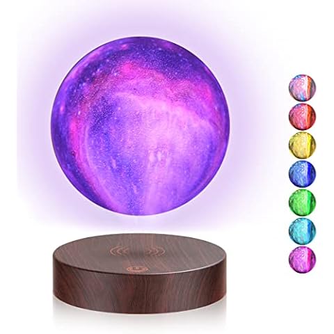 Levitating Moon Lamp, Magnetic Floating Galaxy Moon Light with 7 Colors LED Lighting, Spinning 3D Moon Lamp Rotating Night Lights for Room Decor, Office Desk Toys, Creative Gift Cover