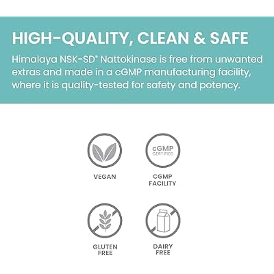 Himalaya NSK-SD Nattokinase, Dietary Supplement for Healthy Circulation, Vegan, Gluten Free Natto Extract, 100 mg, 60 Capsules