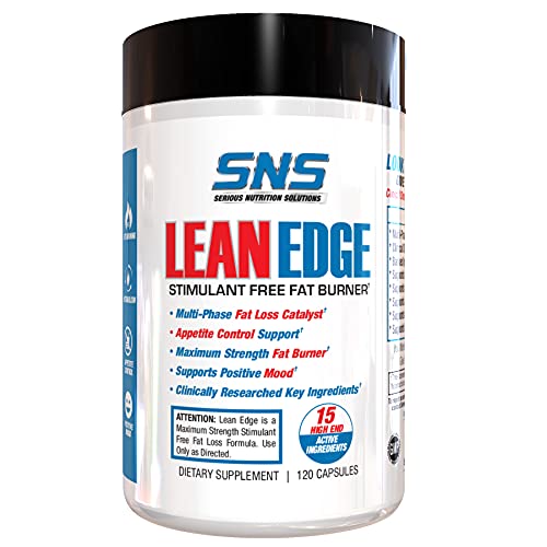 Lean Edge Stimulant Free Fat Burner for Men and Women - Fat Burner, Appetite Control, Boosts Metabolism, Mood Support - Diet Pills, Weight Loss, Clinically Researched Key Ingredients - 120 Capsules