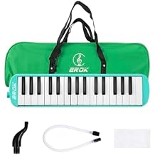 EROK 32 Keys Melodica Keyboard Instrument - Portable with Carrying Bag, Ideal for Beginners & Adults Gift Green