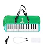 EROK 32 Keys Melodica Keyboard Instrument - Portable with Carrying Bag, Ideal for Beginners & Adults Gift (Green)