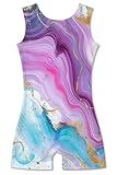 uideazone 2t 3t Toddlers Girls Retro Gymnastics Leotards Kids Sparkly Marble Ballet Unitards One Piece Athletic Bodysuit Dance Activewear Outfit