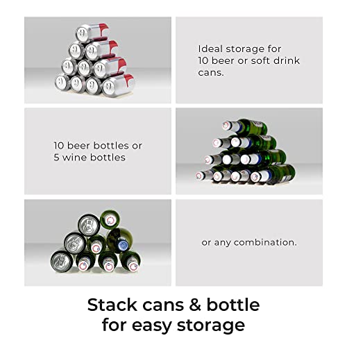Fridge Monkey Mat - Wine & Soda Can Organizer For Refrigerator - Drink Organizer Holder Makes Cans & Bottles Stackable For Easy Storage - Space Saver For Refrigerator Organization - Cream (1 Pack) #TOP3