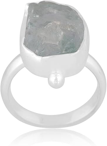 Miniatura 14 de Anillo trenzado de plata esterlina 925 con piedras preciosas crudas para mujer, joyería hecha a mano