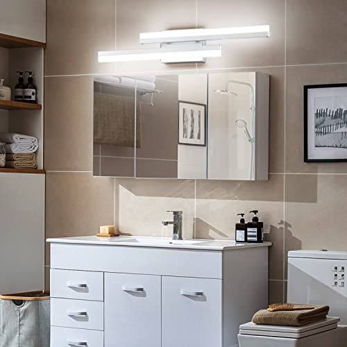 Image of PRESDE 24 inch Inch LED Vanity Light Silver Bathroom Light Fixtures Over Mirror Modern Bath Wall Lighting Bar Dimmable