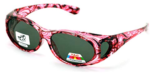 V.W.E. Womens Glare Blocking Polarized Fit Over Glasses Sunglasses Temple Heart 60mm
