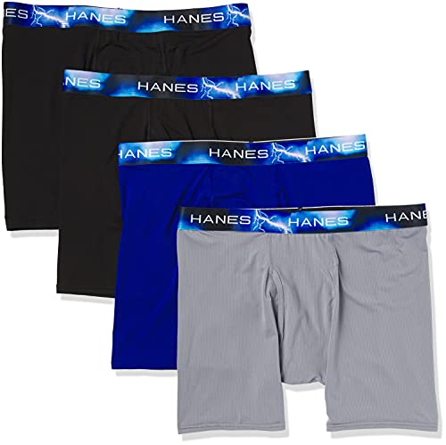 Hanes Men's Sport X-Temp Ultra Lightweight Long Leg Boxer Brief 4-Pack