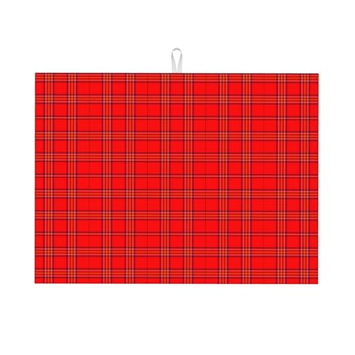 Dish Drying Mat Kitchen Counter Absorbent Clan Burnett Tartan Coffee Sink Mat Dish Drainer Pad 18 Inch X 24 Inch