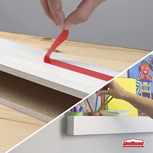 Image of Unibond No More Nails On A Roll, Double-Sided Tape for Reliable Instant Bonding, Multipurpose Adhesive Tape, Adhesive Strips for Indoor /Outdoor Use, 19mm x 1.5m Roll(pack of 4)