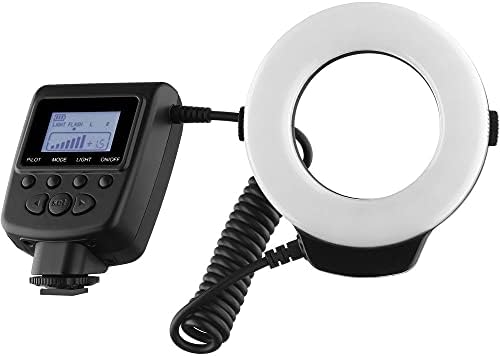 Digital Nc 48 Macro LED Ring Light & Ring Flash with LCD Display Compatible with Nikon, Canon, Sony, Panasonic, Leica, Fujifilm, Pentax & Olympus DSLR's