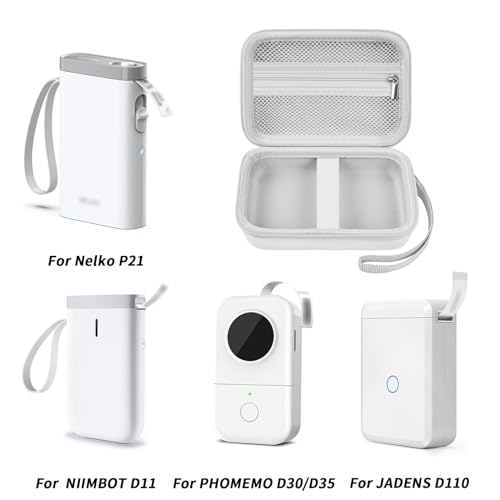 Image of Comecase Hard Shell Label Maker Case for Nelko P21, for Phomemo D30, for JADENS D11, for NIIMBOT D11 - Organizer for Home, Office & Crafts, Holds Printer + 6 Tape Rolls (Case Only)