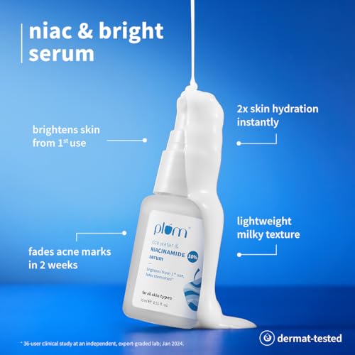 Image of Plum Niacinamide Brightening Skincare Routine Combo | Oil-Free Hydration, Oil Control & SPF 50 PA++++ Protection | Face Wash 100ml, Serum 15ml, Moisturiser 50g & Sunscreen 50g