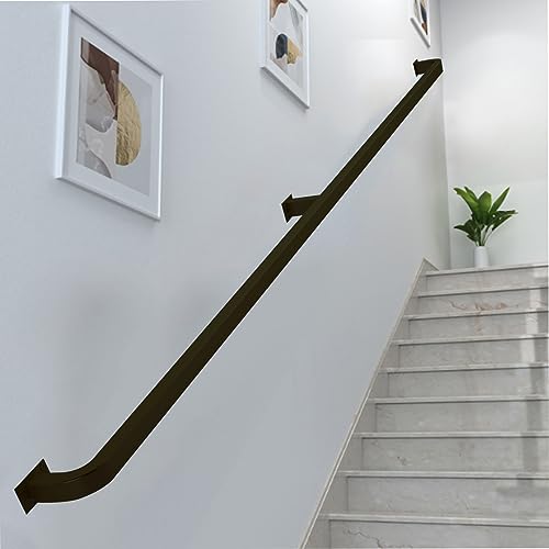 Rambarde métallique durable de 5,2 m avec installation facile sur mur pour escalier intérieur