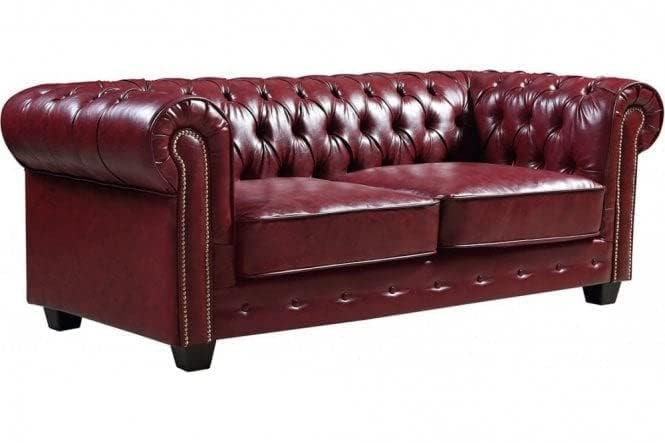 WOOD MAGIC ART 2 Seater Sofa Set Classic Chesterfield Sofa for Living Room Office & Lounge (Colour Cherry)-image-33