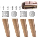 木製 テーブル 脚， 家具脚 4本セット ソファ 脚 無垢材 テーブル 脚 木 ソファーの脚を高くする 高さ6-40cm DIY 置き換え足 ソファー ベッド キャビネット足の交換用 10CM 斜め