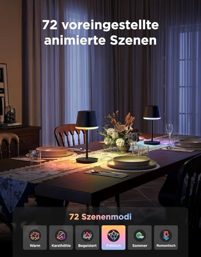 Govee Tischlampe Kabellos Akku, RGBICWW Tischleuchte Kompatibel mit Matter – Ansicht 5