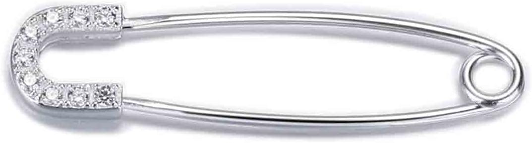 925 Sterling Silver Safety Pins Brooch 50mm Sewing Pins Spiral Clothing Clip Decorative Safety Pins Kit for Clothing Jewelry Making