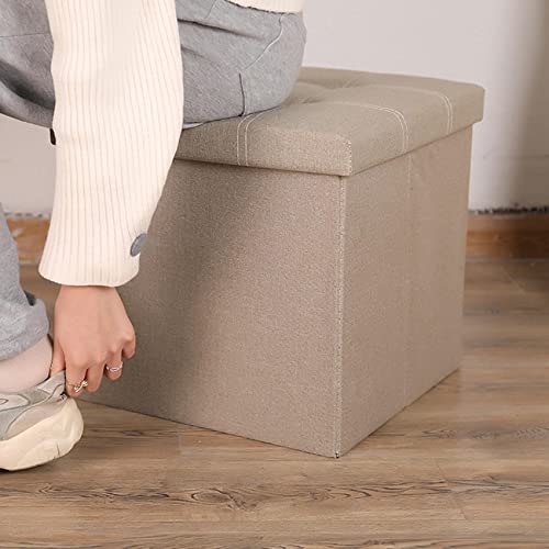 Repose-pieds pliable rectangulaire lin et coton de qualité - 5