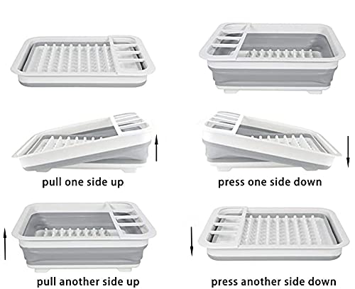 Rv Accessories Camper Accessories Collapsible Dish Rack And Drainboard Set Foldable Portable Dish Drainer Dinnerware Organizer Rack Folding Tableware Storage Rack Cutlery Rack For Kitchen Counter Rv #TOP2