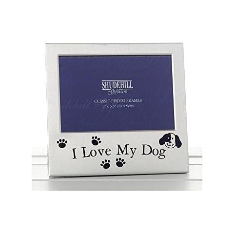 Shudehill 5" x 3" I Love My Dog Photo Frame, Occasion Present 73497, Metal, Silver, Size 5" x 3.5" Cover