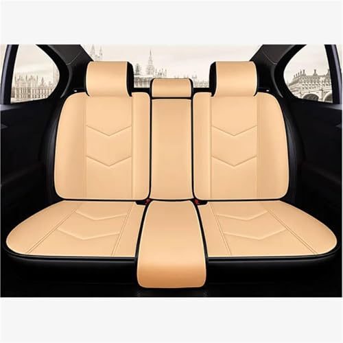 Housses de siège auto en cuir beige pour VW Passat Tiguan Golf