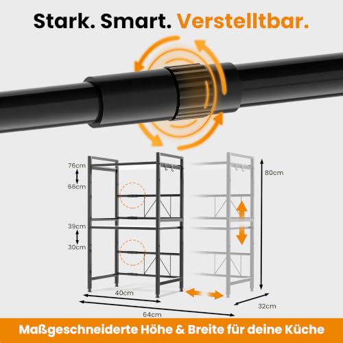 Foto von Heldenwunder Mikrowellenregal Küchenregal stehend Stahl Mikrowellen Regal