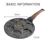 ZPRMMN Smiley Face Pancake Pan, Pancake Frying Pan Non Stick, 7 Holes Mini Pancake Maker for Kids, Crepe Pan 26cm - Image 2