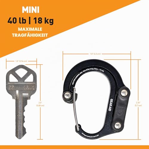 Gear AID HEROCLIP (Mini) Karabiner-Ausrüstungsclip und -Haken zum Aufhängen von Taschen, Geldbörsen, Laternen, Kinderwagen, Werkzeugen, Helmen, Wasserflaschen und mehr (Waldgrün)