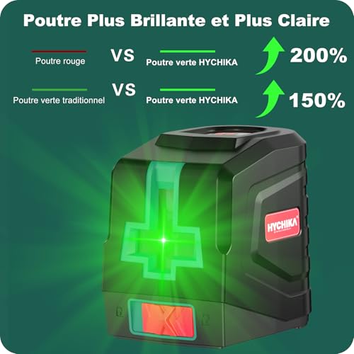 HYCHIKA Niveau Laser 360 Autonivelant avec Trépied - Vert Laser Croix Ligne Verte, Mode Manuel/Auto, Filetage 1/4", 2 Piles AA & Housse de Transport pour Bricolage et Décoration – vue 3