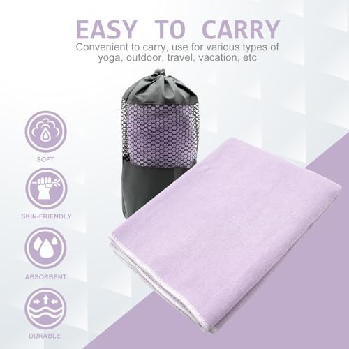 image for Eunzel Hot Yoga Towel - Microfiber Non Slip Yoga Mat Towel with Grip D