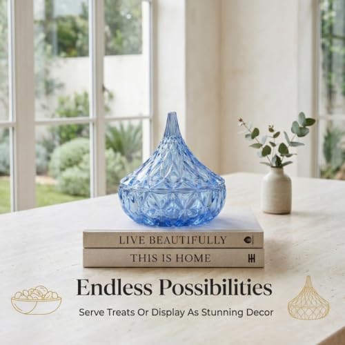 Godinger Blue Glass Hershey Kiss Candy Dish - A Sweet and Stylish Delight by Godinger - Used condition - Image 8