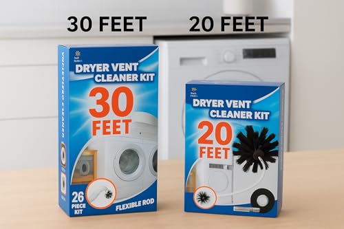 Smart House Inc Dryer Vent Cleaner Kit -(30-Feet) Innovative Lint Remover Reusable Strong Nylon| Flexible Lint Brush with Drill Attachment for Faster Cleaning
