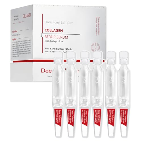 Triple Collagen & Hyaluronic Acid Serum,Microneedling Serum Anti Aging, Single-Use Vials Korea Skincare,Collage-n Ampoule Tubes,For All Skin Types, Reduces Wrinkles (30PCS PACK OF1, Triple Collagen)