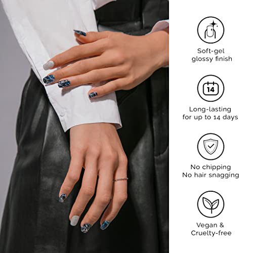 Nailog Pellicola Per Unghie, 20 Pcs Adesivi E Decalcomanie In Gel Semi-Indurita Per Unghie, Nail Art Stickers Adesivo Smalto Per Unghie Manicure Per Donne Ragazze, Stormy Night - 3