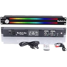 Decibelvibe TNZ SGVUM6 - Audio Graphic VU Meter with Rear RCA/3.5 Auxiliary Input and Output, Wireless Input Through a Built-in Microphone, with 19 Colors for Home, Professionals Silver