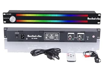 Decibelvibe TNZ SGVUM6 - VU-Mètre avec entrée/Sortie RCA-Jack 3.5, entrée sans Fil Via Microphone Intégré, 19 Couleurs, pour Systèmes Audio HiFi, Home Cinéma, Sono Professionnelle, DJ (Argent
