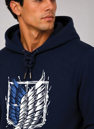 Image of ADRO Mens Abstract Graphic Hoodie | 320 GSM Cotton Poly Fleece | Regular Fit Contemporary Artistic Sweatshirt for Winter & Streetwear