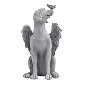 Angel Figurine Memorial Pet Puppy Dog Butterfly Stone Statue with Wings Garden Grave Monument Marker Decor Polyresin Angel Figures Statue Tombstone Sculpture Ornament Loss of Dog Sympathy Gift