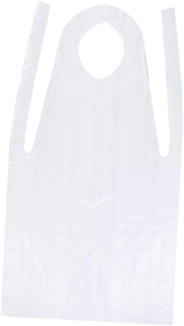 Alasum 300pcs Disposable Waterproof Plastic Aprons, Pe Sleeveless Apron for Cooking, Painting and Messy Activities, Individually Packaged for Adults