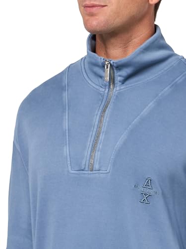 Armani Exchange Men's Ax Stacked Logo Cotton Interlock Quarter-Zip Sweatshirt3