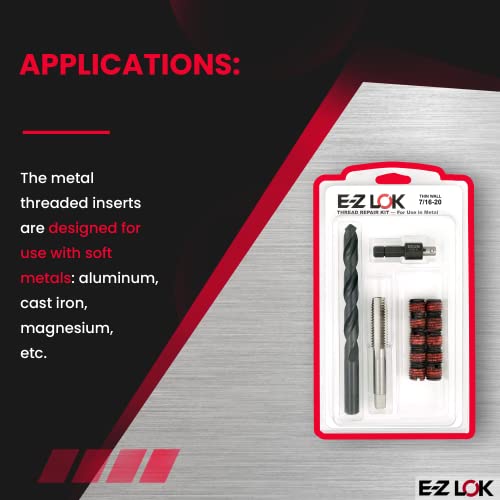 E-Z Lok Ez-310-720 Thread Repair Kit For Metal Carbon Steel Threaded Inserts 7/16-20 And Installation Tools #TOP4