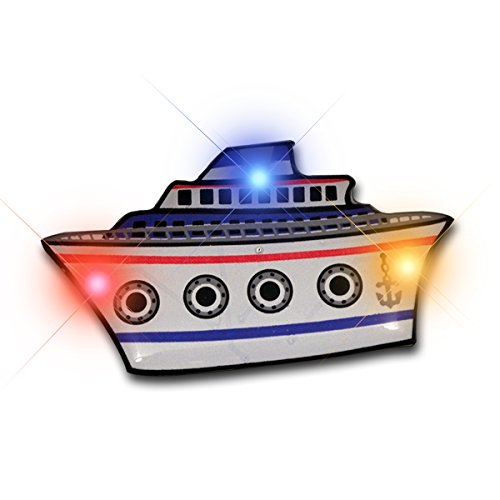 Cruise Ship Flashing LED Light Up Body Light Pins (Set of 5)