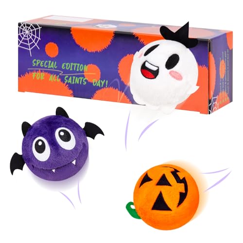 U&C Planet 3er Set Bouncyballs Sprungball mit Plüsch Springbälle Halloween Weich & Super Sprungkraft (bis zu 3m) Outdoor Spielzeug Kinder Jungen Mädchen ab 3 Jahre