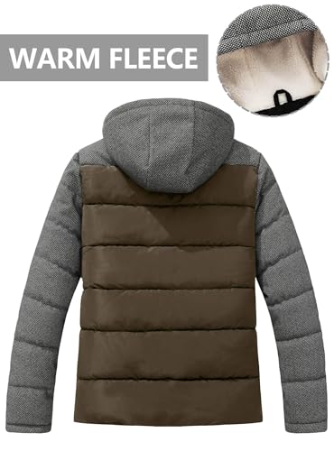 HYPESTFIT Mens Winter Jacket Puffer Fleece Lining Warm Windproof Thicken Ski Parka Coat2