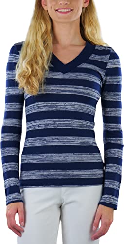 Image of ToBeInStyle Women's Classic Long Sleeve V-Neck Pullover Sweater