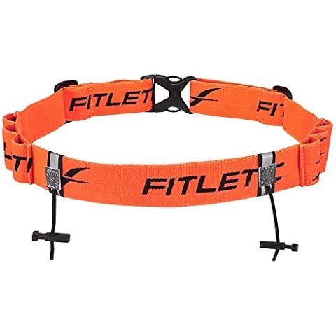 Fitletic Unisex's Race II Running Belt, Black/Orange, TU Cover